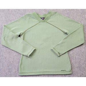 Patagonia Shirt Womens Small Green Capilene Fleece Lined Outdoor Camping Hiking